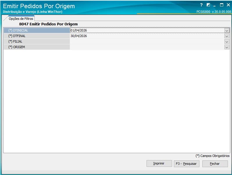 Emitir Pedidos Por Origem - imagem 1